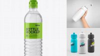 9404+ Clear PET Water Bottle with Sport Cap PSD Mockup Creative Design PSD Free Download