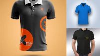 9404+ Men’s Polo Shirt PSD Mockup Half Side View Modern and Unique Freebie PSD