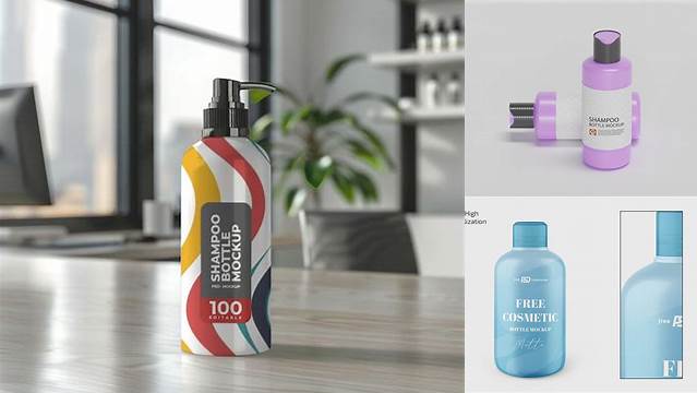 9408+ Metallic Shampoo Bottle PSD Mockup Professional Editable Freebie PSD