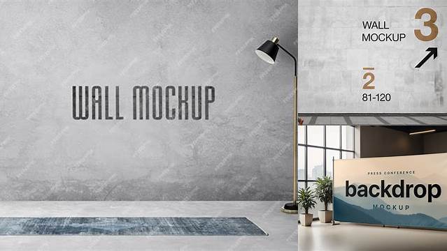 9408+ Press Wall PSD Mockup Elegant and Stylish Free PSD