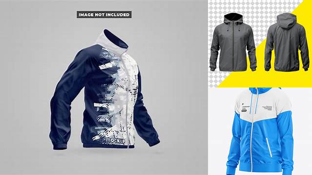 9410+ Windbreaker PSD Mockup Half Side View Digital Download