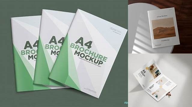 9416+ A4 Brochure PSD Mockup Half Side View Customizable Design Files