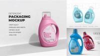 9417+ 739ml Laundry Detergent Bottle PSD Mockup Download Customizable PSD