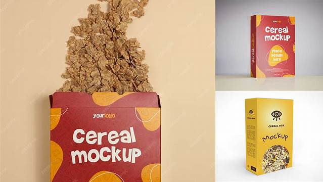 9417+ Free Cereal Box Mockup Exclusive Free PSD Mockups