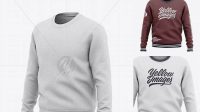 9418+ Men's Heather Crew Neck Sweatshirt Front View Photoshop Freebie