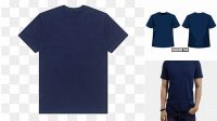 9418+ Mockup Kaos Biru Navy Editable Design PSD File