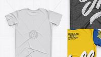 9421+ Men's Classic Regular T-Shirt Back Side Top View Best Free Mockup PSD