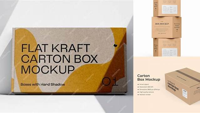 9423+ Kraft Carton Box PSD Mockup Half Side View Easy-to-Use PSD Template