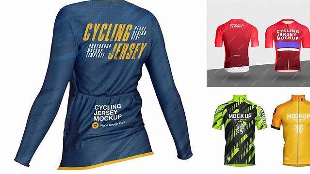 9424+ Women’s Cycling Jersey PSD Mockup Back Half Side View Versatile and Modern PSD Mockup