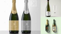 9427+ Champagne Bottle PSD Mockup High-Resolution PSD Download