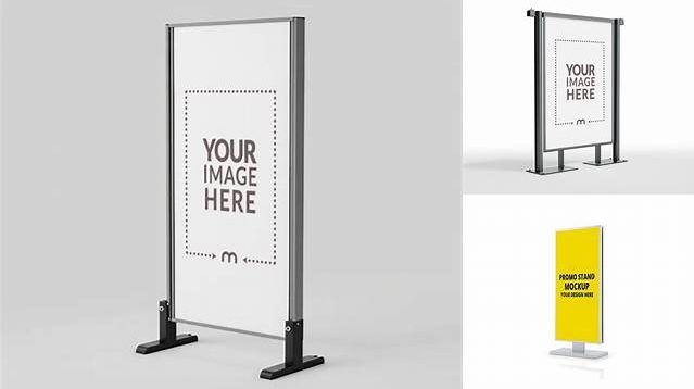 9428+ Advertising Stand PSD Mockup Half Side View Advanced Editable PSD