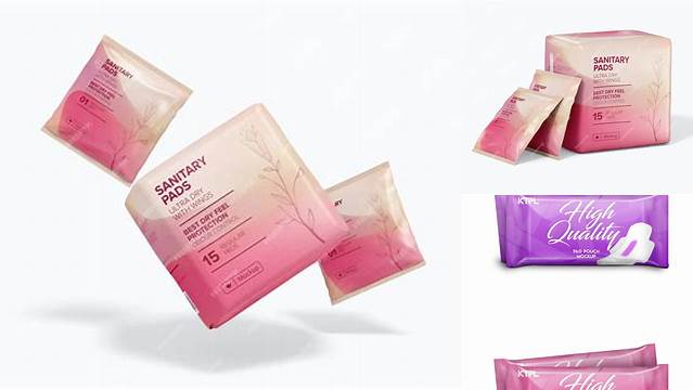 9428+ Sanitary Pads Packaging Mockup Smart Layer PSD