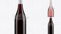 9430+ Clear Glass Burgundy Bottle with Red Wine HQ PSD Mockup Download Free PSD