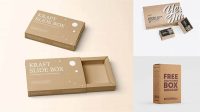 9430+ Kraft Paper Box With Two Metallic Blocks PSD Mockup High-Quality Design Free PSD