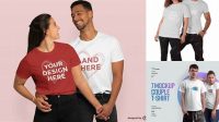 9434+ Couple Tshirt Mockup Customizable Design Files