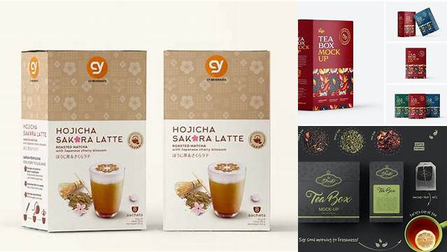 9435+ Tea Box PSD Mockup Half Side View Best for Showcase