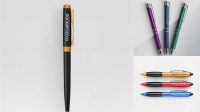 9436+ Blister Pack of 4 Pens PSD Mockup Free PSD