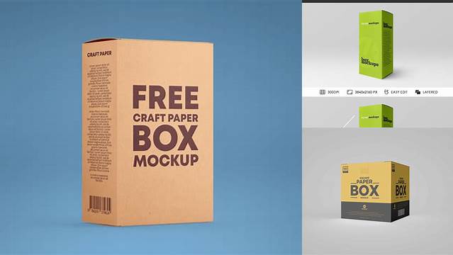 9437+ Matte Paper Box PSD Mockup Halfside View Premium Quality PSD Freebie