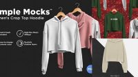 9438+ Crop Top Hoodie Mockup Include TIFF