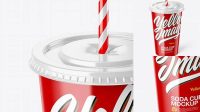 944+ Glossy Plastic Soda Cup PSD Mockup High Angle Shot Photoshop Resource Free