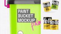 9450+ Two Glossy Paint Buckets PSD Mockup High-Resolution PSD Download