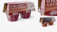 9454+ Berry Apple Sauce 4-4 Oz. Cups PSD Mockup Front View Exclusive Free Creative Mockup File