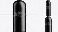 9456+ Black Plastic Cosmetic Bottle with Cap 1000 ml Easy-to-Edit PSD