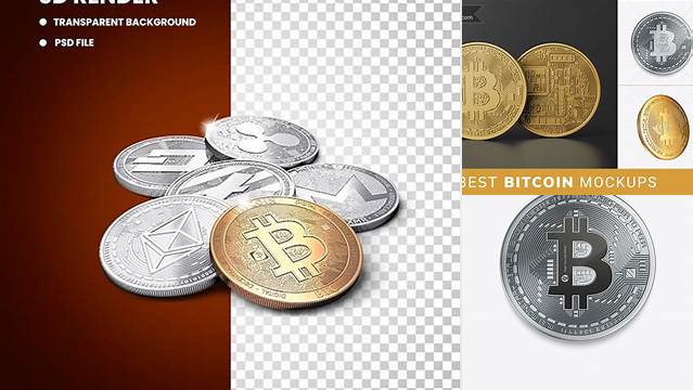 9459+ Silver Bitcoin PSD Mockup Exclusive Editable PSD File