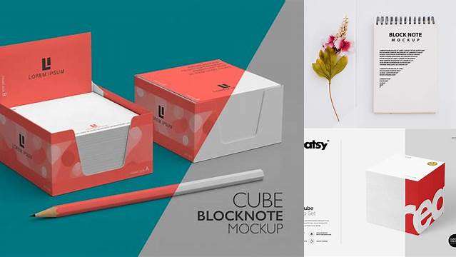 946+ Cube Block Note Mockup Free Digital Download