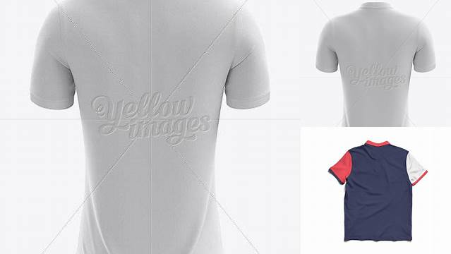 946+ Men’s Soccer Polo Shirt PSD Mockup Back View Professional Quality PSD Freebie