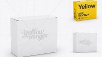 9461+ Small White Cardboard Box PSD Mockup 25° Angle Front View High-Angle Shot Exclusive and Stylish Design PSD