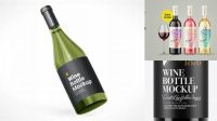 9463+ 375ml Dark Glass Wine Bottle PSD Mockup Free PSD for Designers