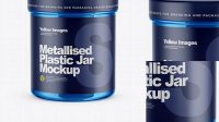 9472+ Metallic Jar PSD Mockup Front View High-Angle Shot Stylish Free PSD