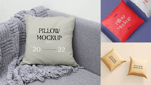 9475+ Matte Tube Pillow PSD Mockup Half Side View Free PSD for Creatives