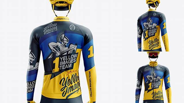 9478+ Men’s Full Cycling Thermal Kit PSD Mockup Back View Smart Layer Mockup Free