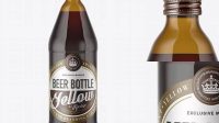 9480+ 40oz Amber Glass Bottle with Red Ale PSD Mockup High-Resolution Editable PSD