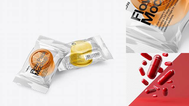 9482+ Transparent Flow Packs with Capsules PSD Mockup Download Customizable PSD