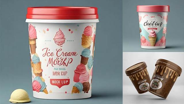 9489+ 16oz Ice Cream Packaging PSD Mockup Elegant and Versatile PSD Resource