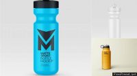 9489+ Matte Metallic Sport Bottle PSD Mockup Photoshop Freebie