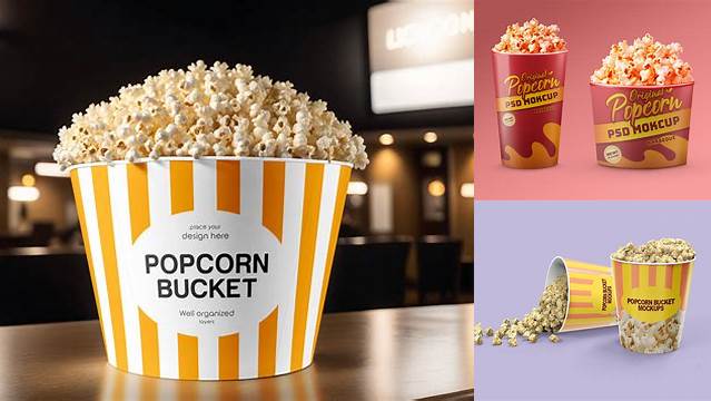 949+ Popcorn Bucket Mockup Free PSD Download