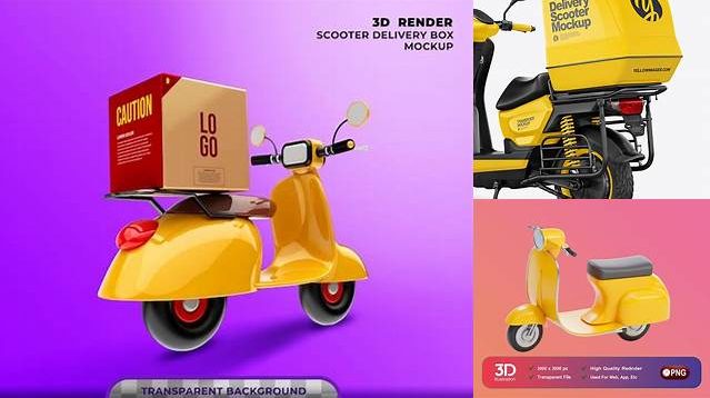 9491+ Delivery Scooter Mockup Psd Hight Resolution