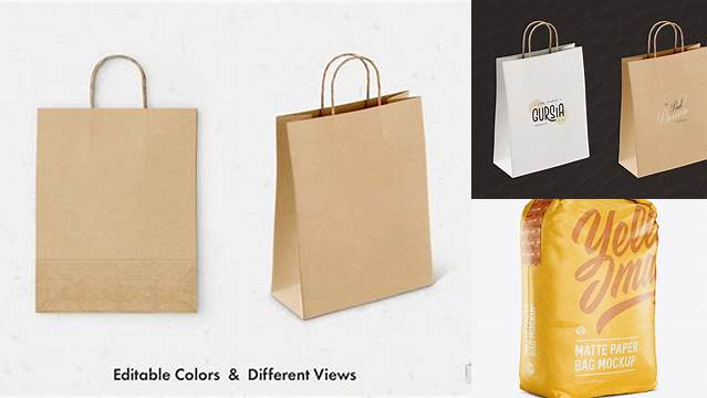 9496+ 2 kg Matte Paper Bag PSD Mockup Front View Elegant and Stylish Free PSD