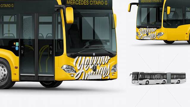 9496+ Mercedes-Benz Citaro G Bus PSD Mockup Left Half Side view Custom PSD Mockup Template