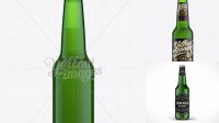 9497+ 275ml Longneck Green Glass Beer Bottle PSD Mockup Premium Design Freebie