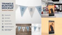 9498+ Bunting Mockup Digital Download