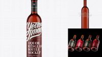 9505+ Red Glass Liquor Bottle PSD Mockup Layered Photoshop Template