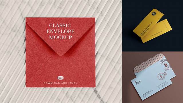 951+ Textured Paper Envelope PSD Mockup Easy-to-Edit Photoshop Freebie