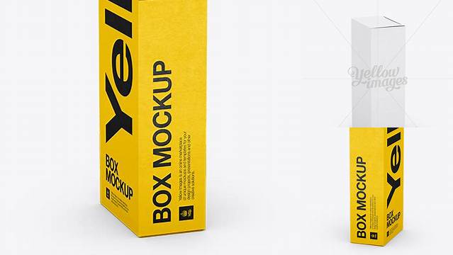 9510+ Paper Box PSD Mockup 70° Angle Front View High-Angle Shot Versatile PSD Mockup File