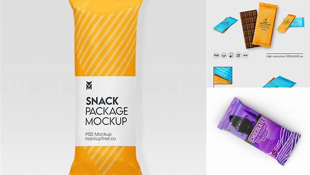 9515+ Glossy Candy Package PSD Mockup Modern Photoshop Resource