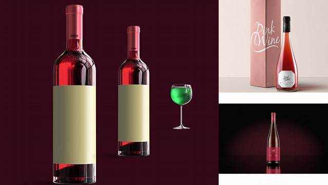 9519+ Burgundy Bottle Mockup Free PSD